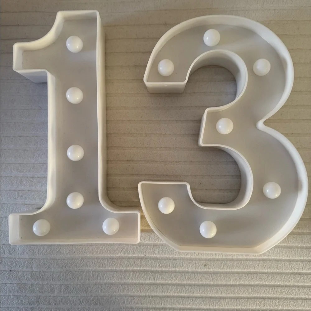 LED Light Up Number 13 - White